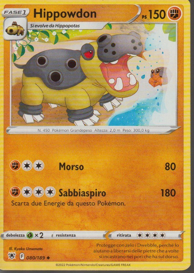 Pokémon Carte collezionabili: TCG POKEMON Lucentezza Siderale ARS 080/189 HIPPOWDON Italia – Nuovo (secondo la descrizione) da Vezia venduto da Aquarius_Age