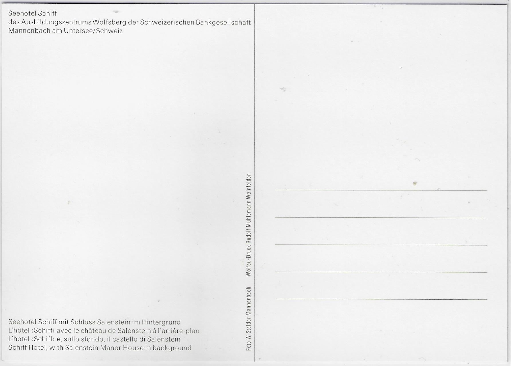 Cartoline postali: Seehotel Schiff - Mannenbach am – Antico da Ettingen venduto da Kartenplanet 1