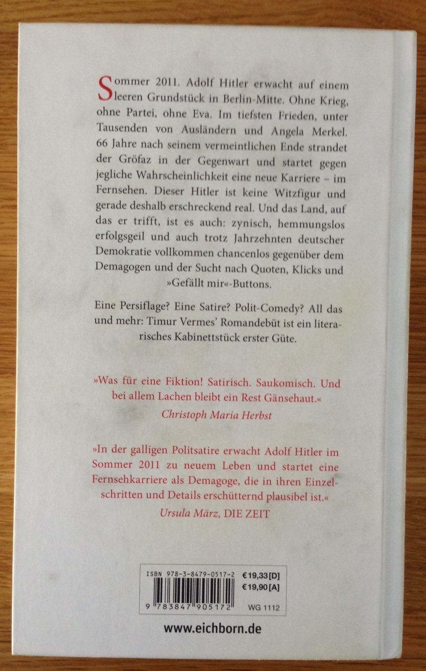 Libri: Timur Vermes - Er ist wieder da – Usato da Eglisau venduto da felix_ch 1