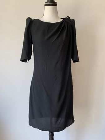 MAJE kurzes Cocktailkleid Gr. 36 aus Seide schwarz, Kleid