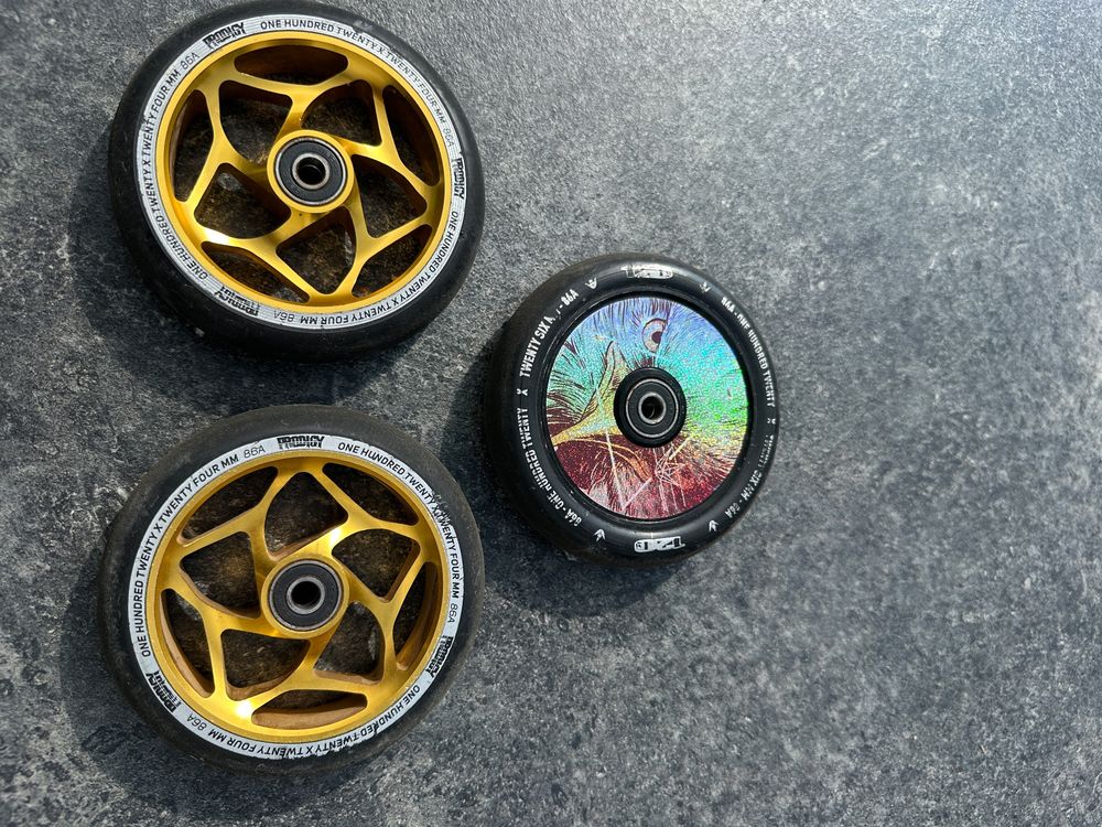 Stunt Scooter Rad 120mm Blunt Gap Core gold schwarz (Gebraucht) in Bad ...