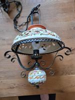 Vintage Hängelampe Deckenlampe Keramik Blumendesign
