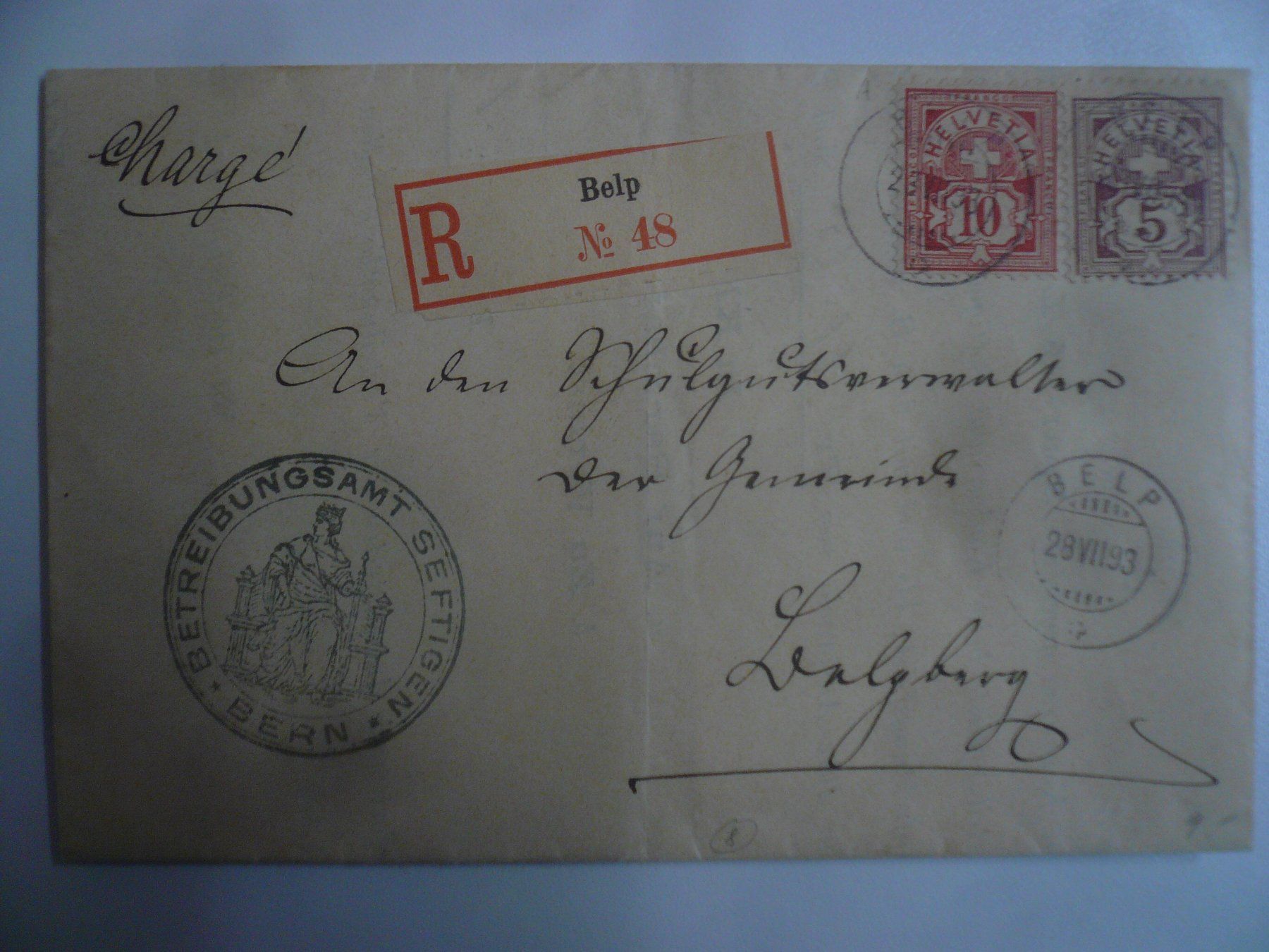Alle Briefmarken: BedarfsBrief Seftigen - BelpBerg 1903 – Gebraucht aus Oberhofen am Thunersee von luuping99
