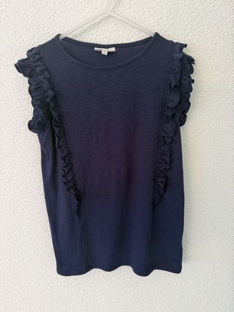 Pomp de lux T-Shirt mit Volants, Gr. 134/140, blau