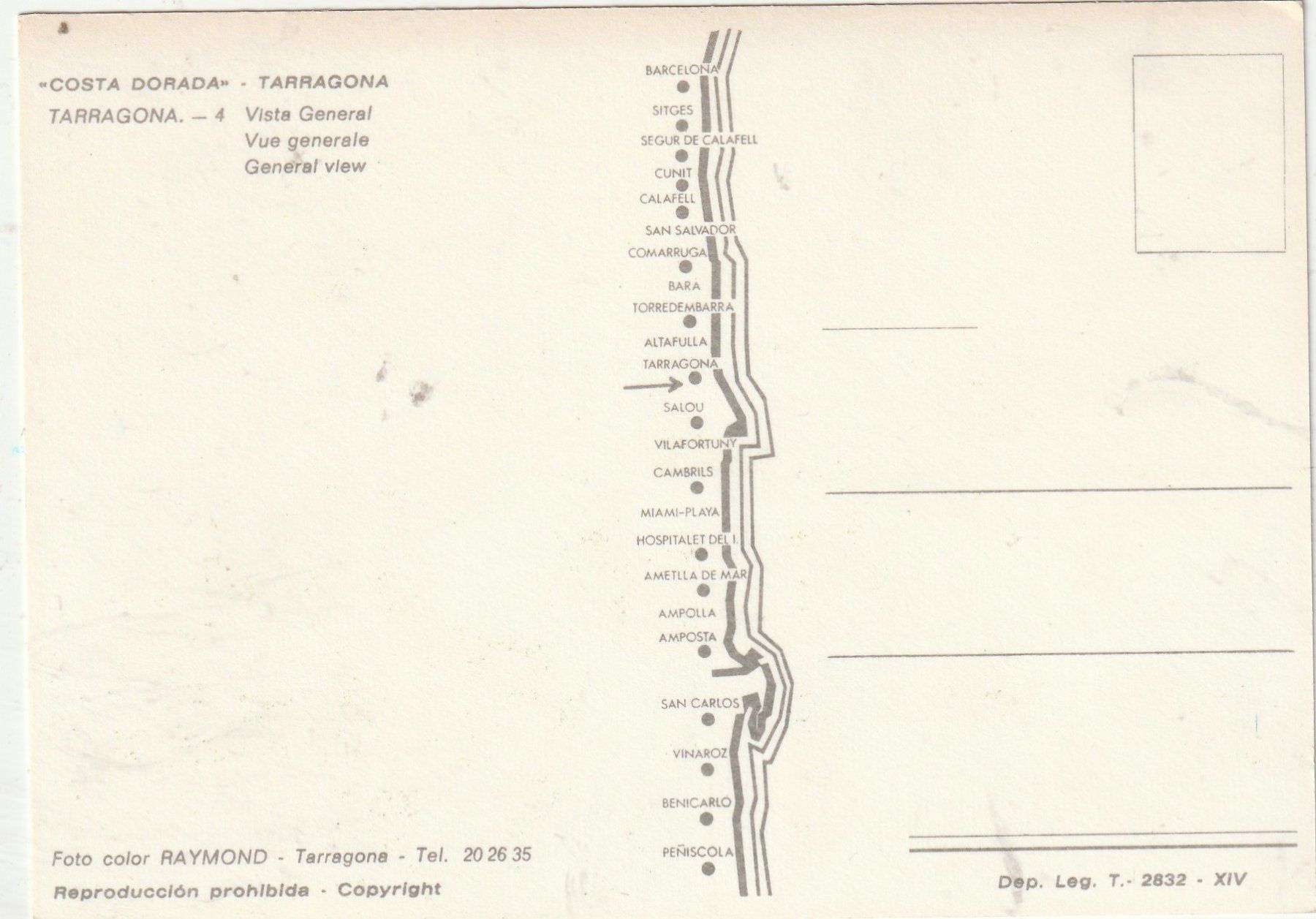 Cartoline postali: Costa  Dorado  Taaragona – Usato da Lumbrein venduto da made02 1
