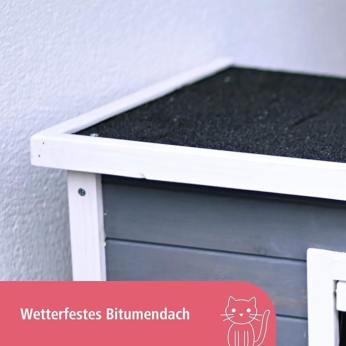 Ancsttu Außen Katzenhaus - Isoliertes Winterhaus Mit Matte 40x33x33cm