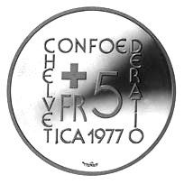 Tutti le monete: CHF 5.- commémorative 1977 – Usato da Bouveret venduto da psv01 1