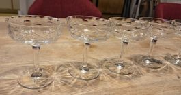 6er Set Art-Déco Champagner-Coupes aus Kristall (1920–40er)