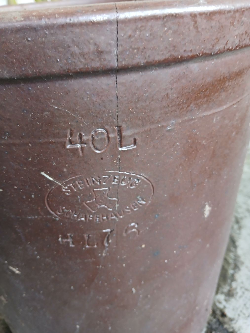 Pentole: Steinguttopf, 40L, Schaffhausen, mit Holzdeckel, Top. – Usato da Langenthal venduto da Egro50 6