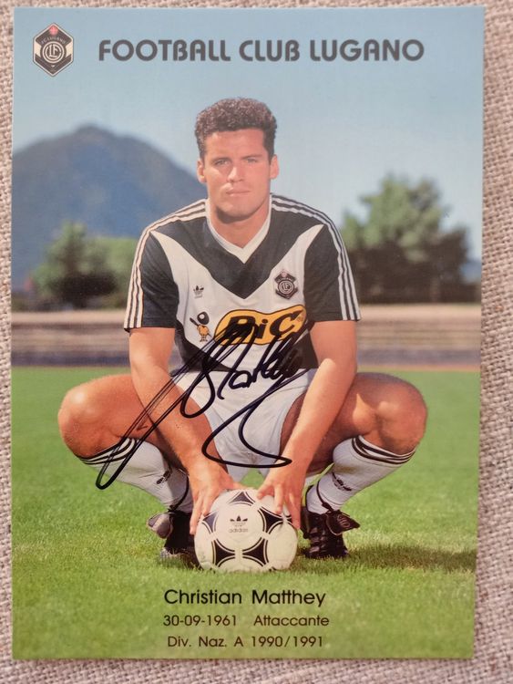 cartoline con autografi F.C LUGANO, Div.Naz90/91