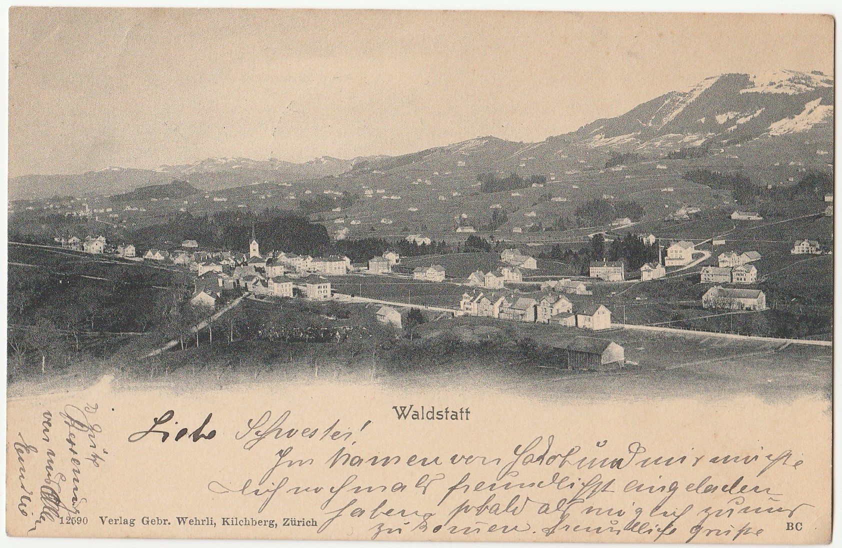 Cartoline postali: Waldstatt - (1907) – Usato da Fällanden venduto da Blausegelfliege 1
