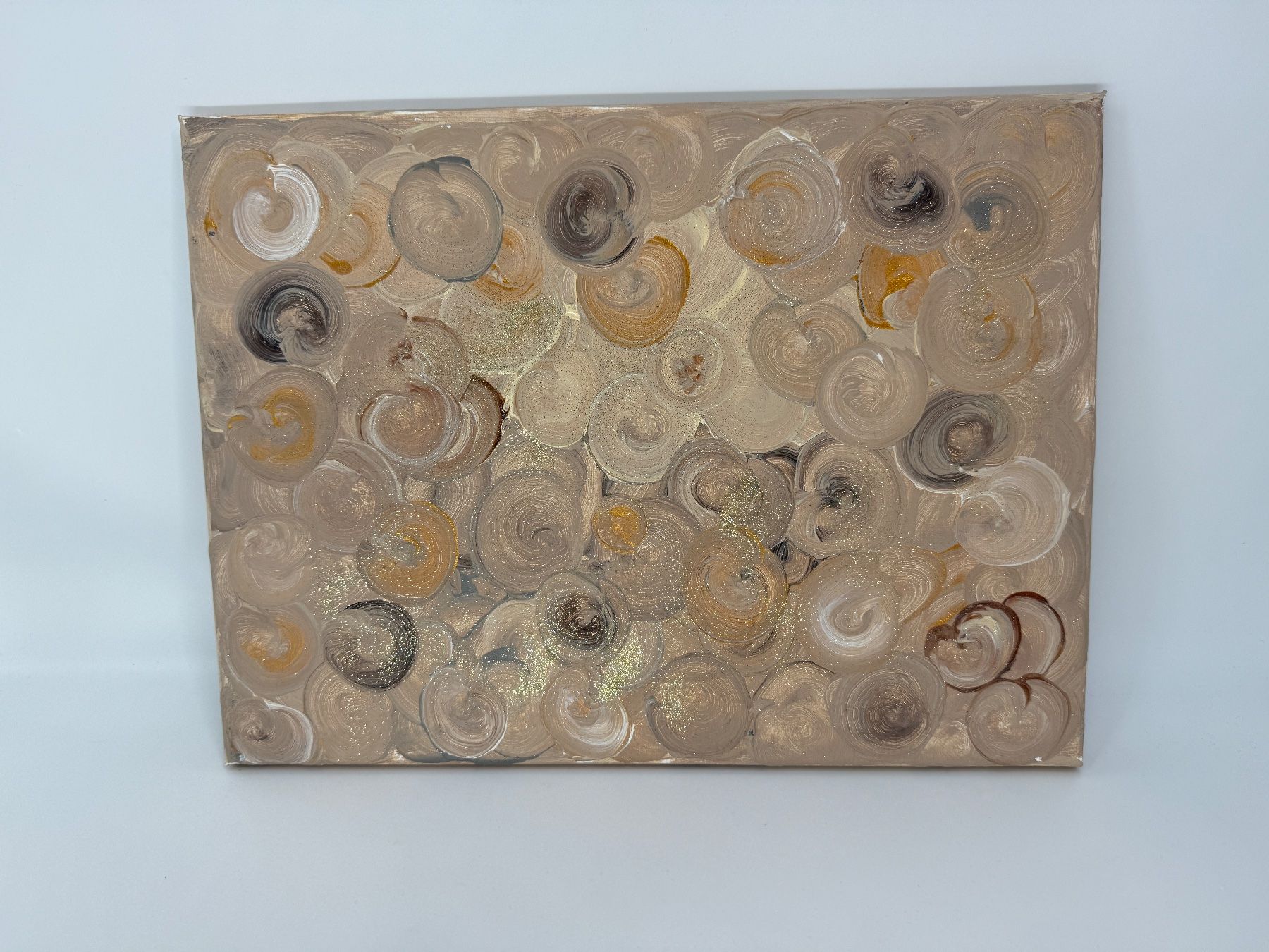 Foto & Immagini: Handgemaltes Leinwand Bild beige/gold – Usato da Auenstein venduto da moin.