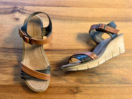 Sandalen Weinbrenner Grösse 37 Leder Keilabsatz Damen