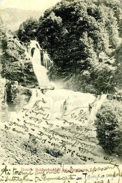 Cartoline postali: Meiringen - unterer Reichenbachfall 1903 – Usato da Emmenbrücke venduto da teestube