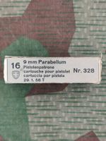 Munitionsschachtel 9 mm Pistolenpatrone, leer