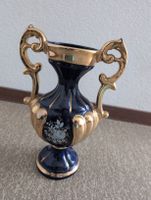 Vase ancien décoratif bleu et or