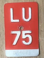 LU 75 - VELONUMMER - FAHRRADSCHILD - PLAQUE DE VELO - LU 75
