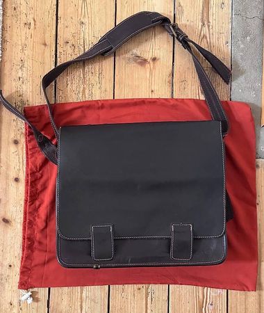 GREEN BURRY Leder-Umhängetasche / Messenger Bag Echtleder
