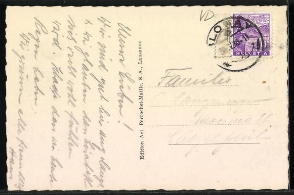 Cartoline postali: AK Blonay, Les Dents du Midi, 1936 – Usato da Berlin venduto da bartko-reher 1