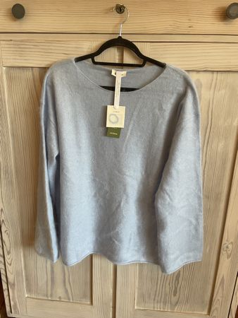 Lilysilk Kaschmir Pullover, Hellblau, Gr. S, Neu mit Etikett