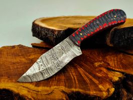 Geprüft! 1A Knife Faltenstahl DAMASCUS Damast Jagd Messer