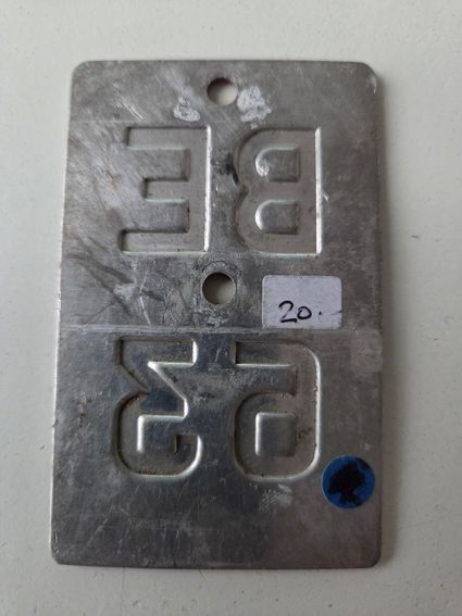 Sachs Insegne: Velonummer BE 63 plaque Velo – Usato da Schenkon venduto da Uhu007 1