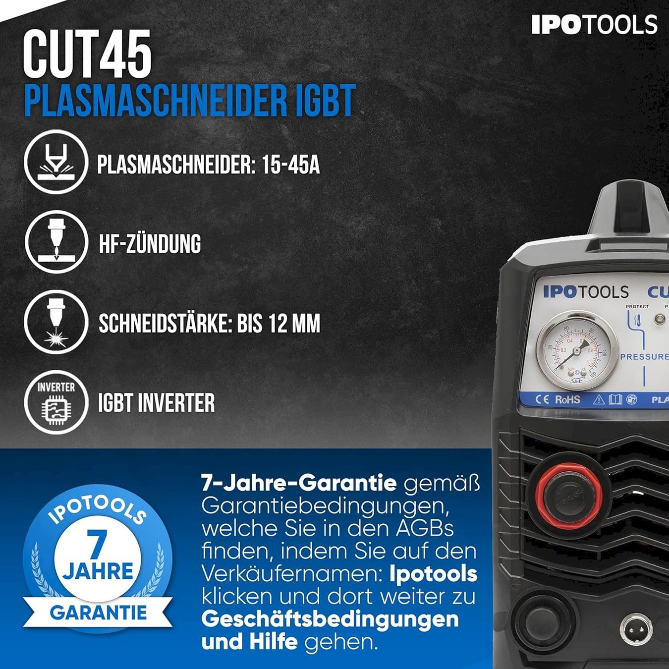 Löten & Schweissen: IPOTOOLS CUT-45R Plasmaschneider IGBT – Neu und originalverpackt aus Bottighofen von zaap 6