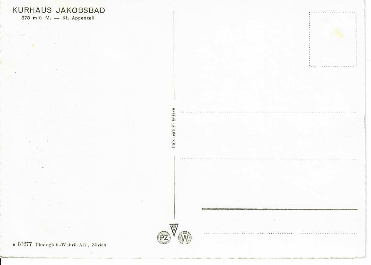 Cartoline postali: Kurhaus Jakobsbad – Usato da Hochdorf venduto da Ziegel-16 1