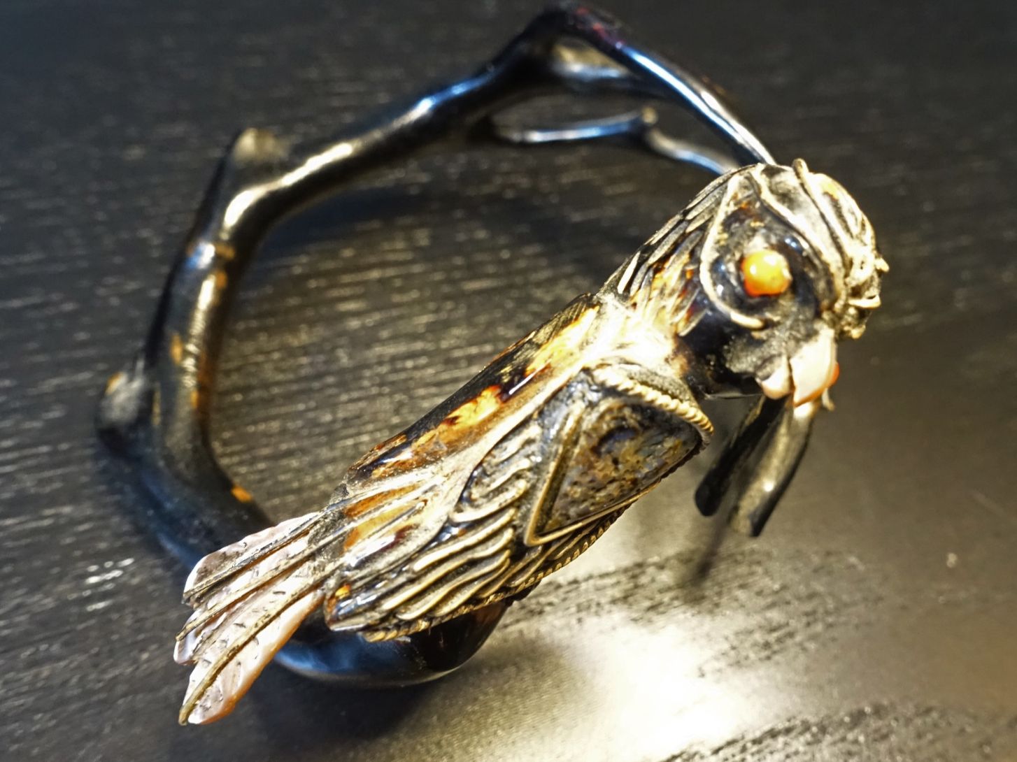 Bracciali & Braccialetti: Einzigartiger Armreif aus Koralle mit Eule – Usato da Russikon venduto da Eulenfeder 7