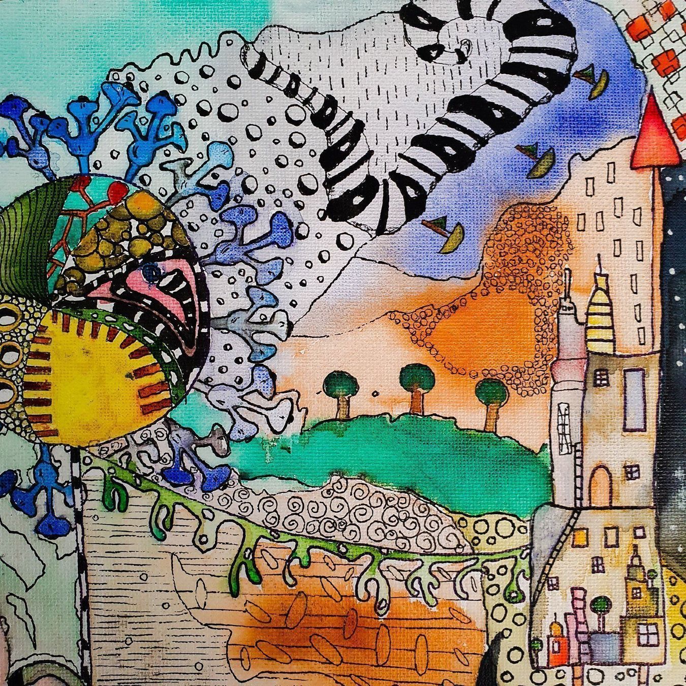 Gemälde: Toy Village 50x50 cm – Neu und originalverpackt aus Kreuzlingen von eszanza 3