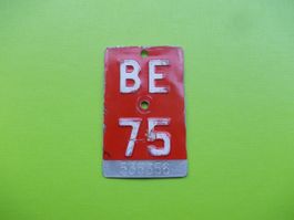 Velonummer / Fahrradnummer BE 75