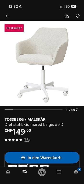 Sedie: Ikea Tossberg Bürostuhl – Usato da Olten venduto da leoniee290118 1