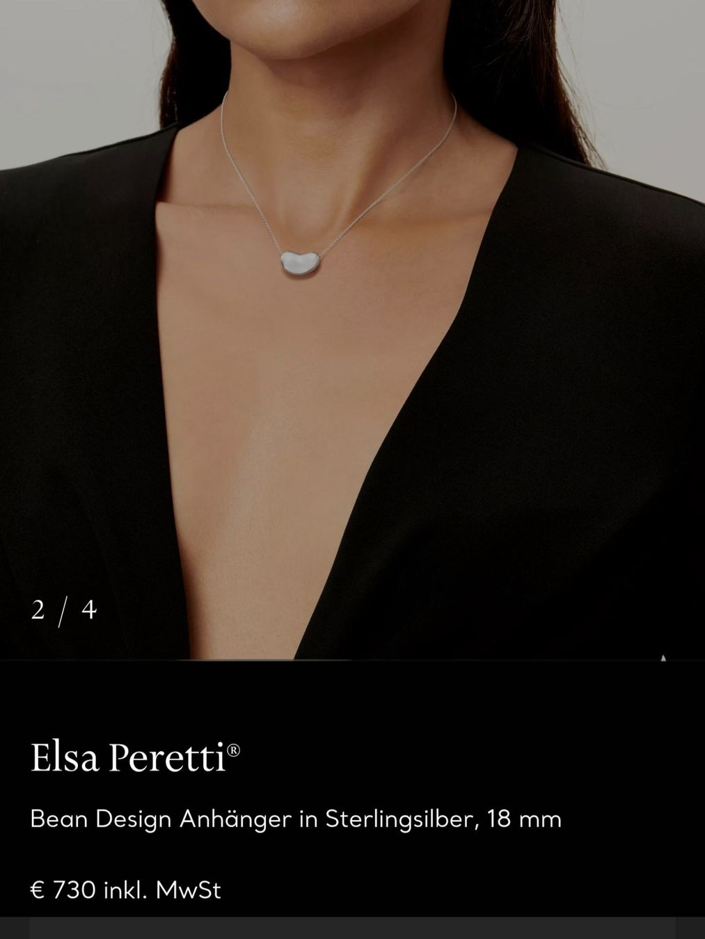Tiffany & Co. Ciondoli: Tiffany &Co. 925 Silber Bean Kette NP 730 – Usato da Binningen venduto da lieblingsstyle 1