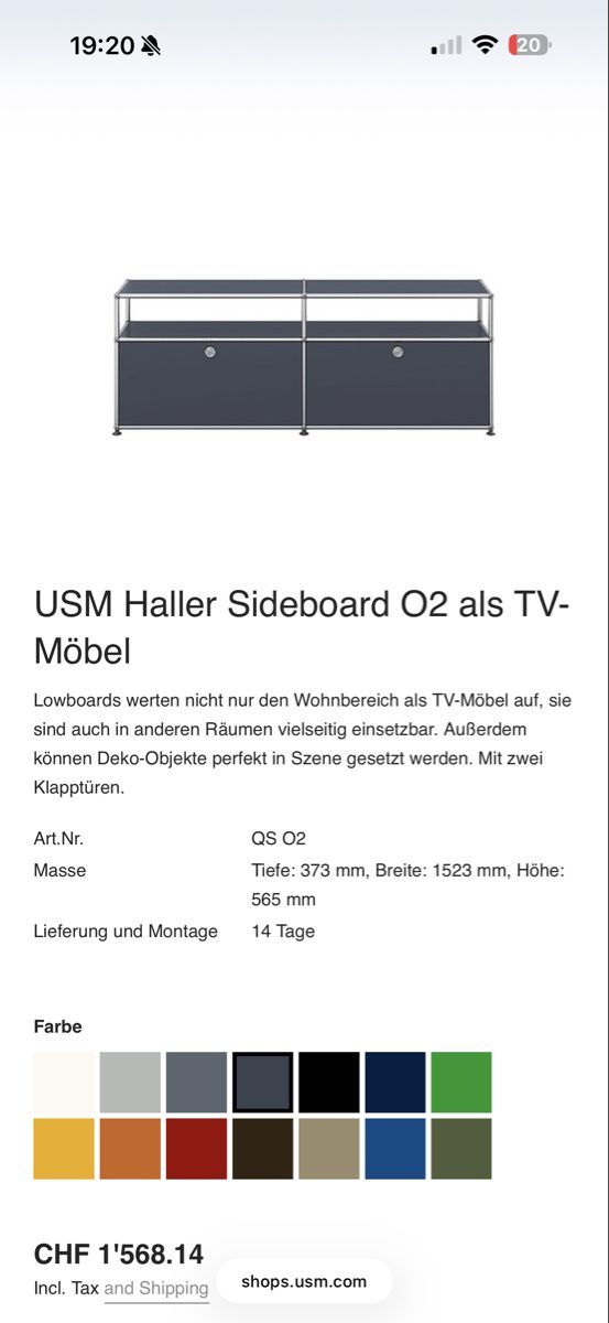 USM Regale: USM Haller Sideboard Anthracite Like New Condition – Neu (gemäss Beschreibung) aus Zürich von lou_n5jn 1