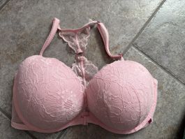 Victoria's Secret Push-Up BH, Grösse 36DD/E80, Rosa Spitze