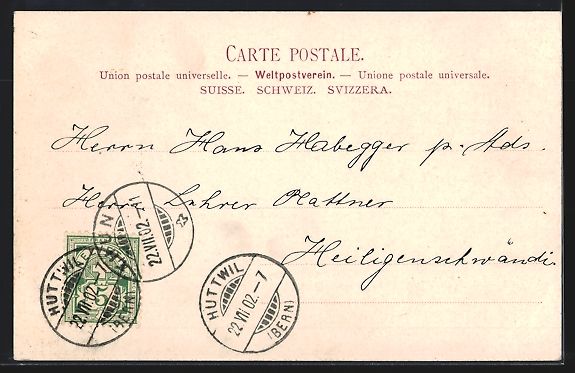 Cartoline postali: Huttwil, Totalansicht mit Kirche und Str – Usato da Berlin venduto da bartko-reher 1