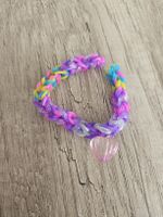 Armband mit Herz Anhänger, Bunt, Loom Bands, Sommer Schmuck