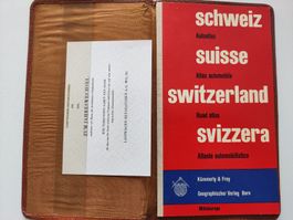 Antikes Etui mit Strassenkarten Schweiz Suisse Svizzera