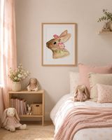 Aquarell Hase mit Blumen – A3 size Kunstdruck, Self-made