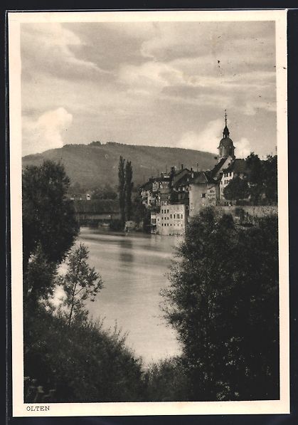 Cartoline postali: Olten, Ortsansicht über den Fluss mit g – Usato da Berlin venduto da bartko-reher