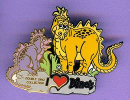 2 Pins  Herz für Dino's