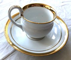 Antike Meissen Porzellan-Tasse mit Unterteller - 1815/1924