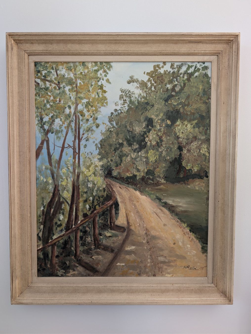 Dipinti: Gemälde Waldweg signiert H. Aebi 79 – Usato da Reinach BL venduto da Mrs.Minusch