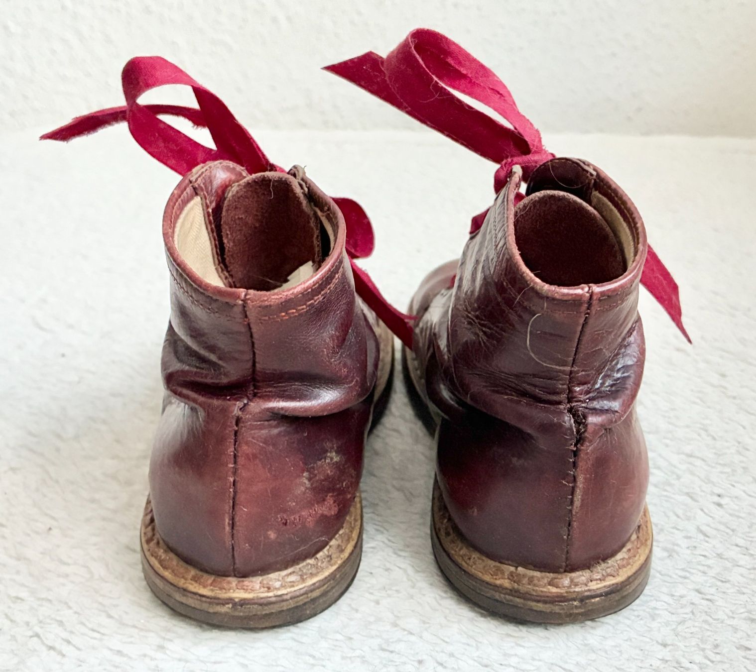 Scarpe per ragazzi: Antike Leder Kinderschuhe, Dunkelbraun – Usato da Kloten venduto da Nephty 4