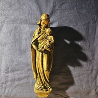 Sakrahl Madonna mit Kind, Holzskulptur, Handarbeit, Top Zust
