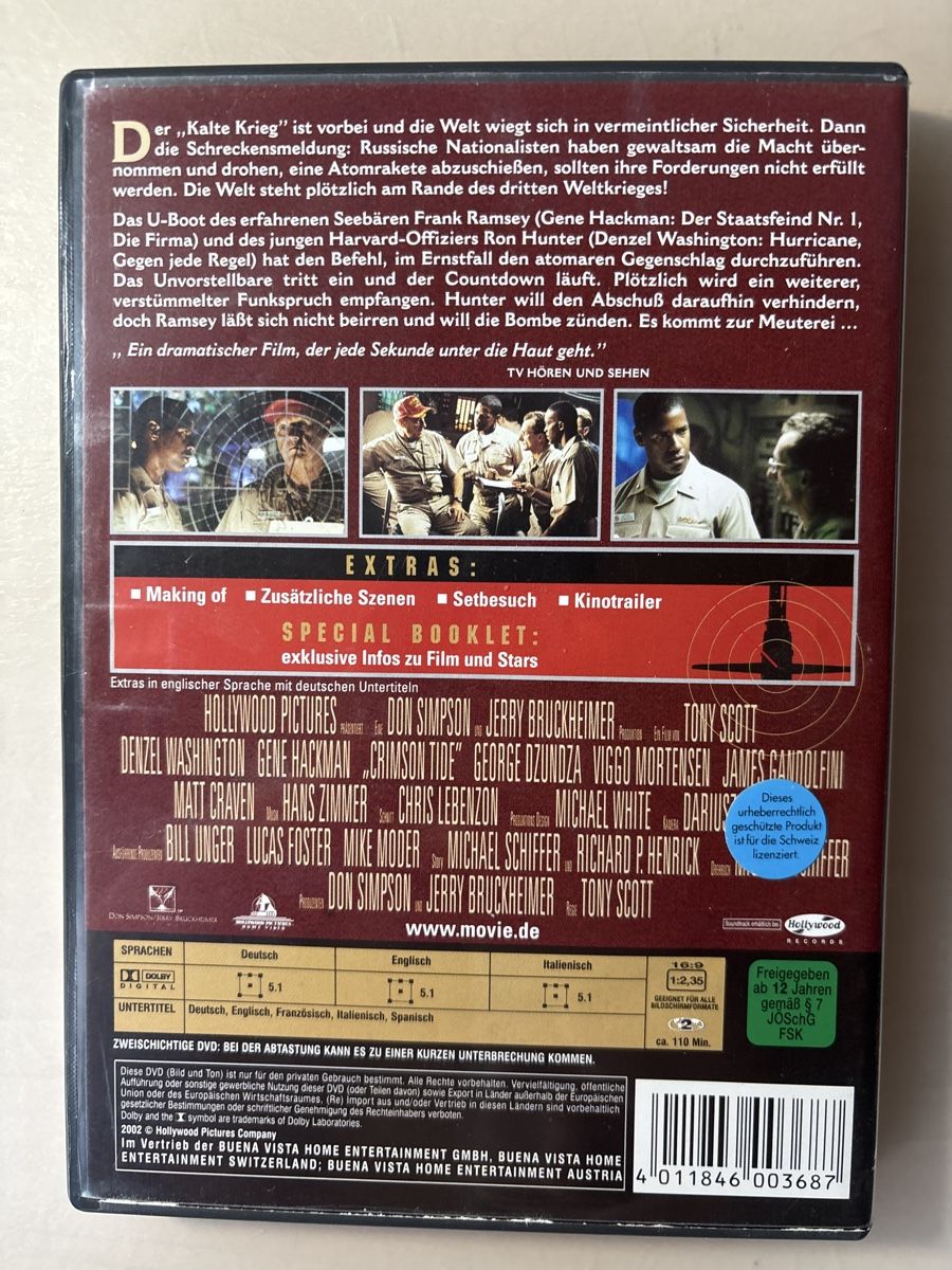 Tutti i DVDs: Crimson Tide - Special Edition (0405) – Usato da Ruswil venduto da Slivio_ 1