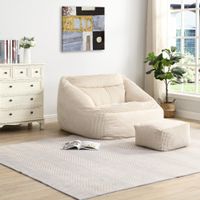 21229 - Sitzsack mit Hocker BIGGY - Beige