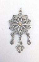 Antiker filigraner Anhänger Trachtenschmuck Silber vergoldet