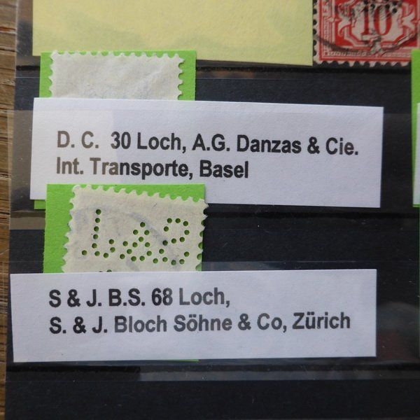 Alle Briefmarken: div. interessante PERFIN - Marken  siehe Bilder – Gebraucht aus Egliswil von Trens01 1