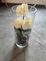 Dekovase, Orchideen Kunstpflanze im Glas